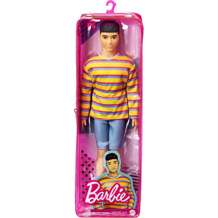 Barbie ​ Ken Fashionistas Doll 175 with Sculpted Brunette Hair and Polo Shirt, Toy for Kids 3 to 8 Years Old GRB91, Multi colour - Image 6