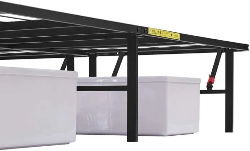 Amazon Basics Bed Frame with Storage, Foldable Metal Platform, Sturdy Steel, No Box Spring Needed, 14 inches High, Tool-Free Setup, Full Size, Black - Image 10