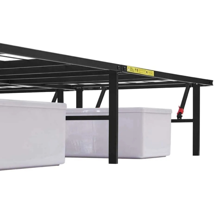 Amazon Basics Bed Frame with Storage, Foldable Metal Platform, Sturdy Steel, No Box Spring Needed, 14 inches High, Tool-Free Setup, Full Size, Black - Image 10