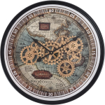 Wall clock WORLD MAP ANTIQUE with moving gears D. 60cm Formano - Image 6