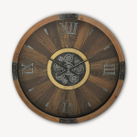 ATMOSPHERA Keane Mechanism Wall Clock 63cm Brown Technical Information: Dimensions: L. 63.5 x W. 8 x H. 63.5 cm Materials: Glass & MDF Specifics: Vintage & Useful Round wall clock Roman numerals - Image 6