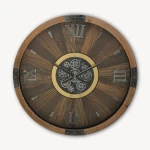 ATMOSPHERA Keane Mechanism Wall Clock 63cm Brown Technical Information: Dimensions: L. 63.5 x W. 8 x H. 63.5 cm Materials: Glass & MDF Specifics: Vintage & Useful Round wall clock Roman numerals - Image 6