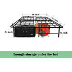 Tower Metal Bed Frame, King Size, 14" Height, Non-Slip Design, Silent Design, Metal Platform Bed, Easy Assembly, No Box Spring Required, Black (King) - Image 2