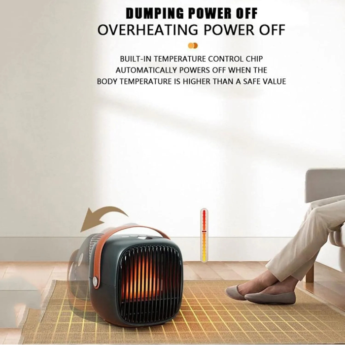 room Heater - 500W Adjustable Electric Heaters Portable Thermostat Multifunctional PTC Fast Heating and Fan Ceramic Desk Heater with Digital Display - Image 6