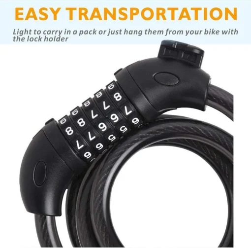 Amazon Basics Bicycle Cable Lock with Key Adjustable - Image 3