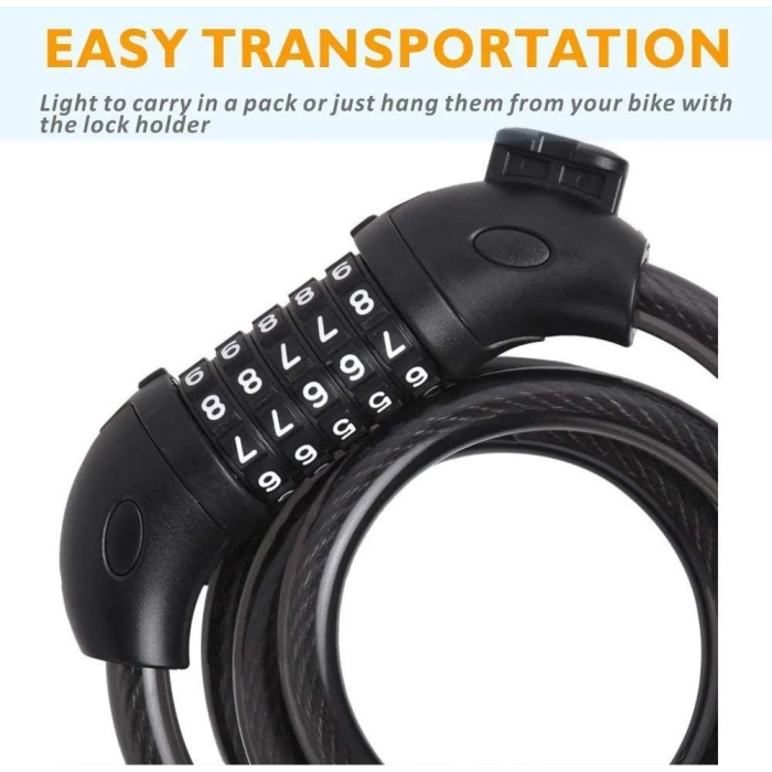 Amazon Basics Bicycle Cable Lock with Key Adjustable - Image 3
