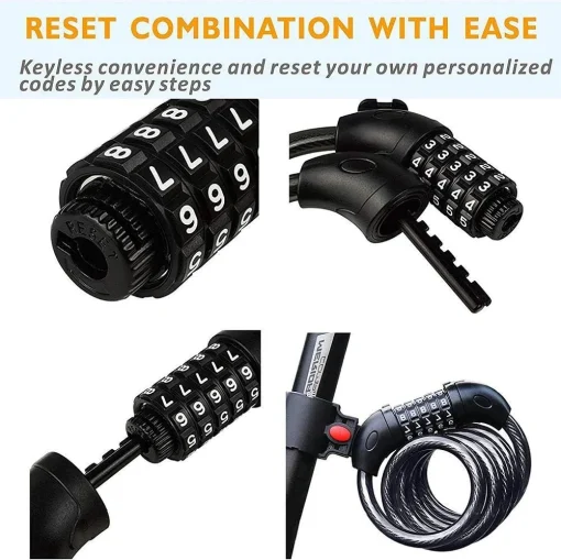 Amazon Basics Bicycle Cable Lock with Key Adjustable - Image 5