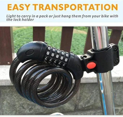 Amazon Basics Bicycle Cable Lock with Key Adjustable - Image 6