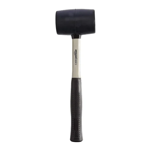 amazon basics Rubber Mallet - Shock-Absorbing Fiberglass Handle, 450g (1lb - Image 3
