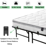 Tower Metal Bed Frame, King Size, 14" Height, Non-Slip Design, Silent Design, Metal Platform Bed, Easy Assembly, No Box Spring Required, Black (King) - Image 4