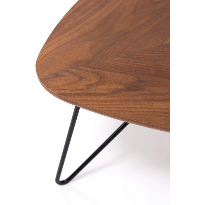 Amazon Brand - Rivet Triangular Coffee Table with Black Metal Legs, 40.6 x 83 x 81 cm, Walnut - Image 4