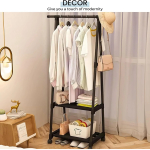 MAGIC SELECT Triangular Coat Stand with Top Bar and 2 Fabric Shelves for Lower Storage. Independent and Durable Clothes Rack. Coat Rack for Hallway, Hallway, Dressing Room. - Image 6