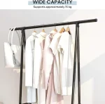 MAGIC SELECT Triangular Coat Stand with Top Bar and 2 Fabric Shelves for Lower Storage. Independent and Durable Clothes Rack. Coat Rack for Hallway, Hallway, Dressing Room. - Image 7