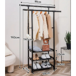 Clothes rack and shoe shelf 98x35x163 cm 8903 Clothes rack on wheels Детальніше: https://kanctovar.com.ua/ua/p2330836899-stojka-veshalka-dlya.html - Image 6