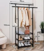 Clothes rack and shoe shelf 98x35x163 cm 8903 Clothes rack on wheels Детальніше: https://kanctovar.com.ua/ua/p2330836899-stojka-veshalka-dlya.html - Image 6