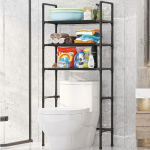 Toilet Racks That Go Over The Toilet White, PP Environmental Protection Material, Black and White, Easy Installation, Stable Freestanding Toilet Rack Storage Shelves