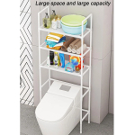 Toilet Racks That Go Over The Toilet White, PP Environmental Protection Material, Black and White, Easy Installation, Stable Freestanding Toilet Rack Storage Shelves - Image 2