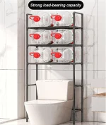Toilet Racks That Go Over The Toilet White, PP Environmental Protection Material, Black and White, Easy Installation, Stable Freestanding Toilet Rack Storage Shelves - Image 3