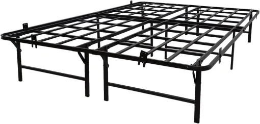 Tower Metal Bed Frame, King Size, 14" Height, Non-Slip Design, Silent Design, Metal Platform Bed, Easy Assembly, No Box Spring Required, Black (King) - Image 7