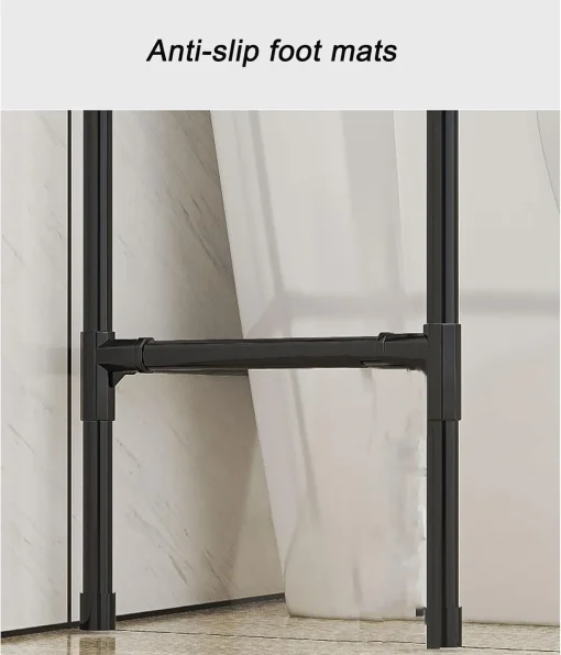 Toilet Racks That Go Over The Toilet White, PP Environmental Protection Material, Black and White, Easy Installation, Stable Freestanding Toilet Rack Storage Shelves - Image 6