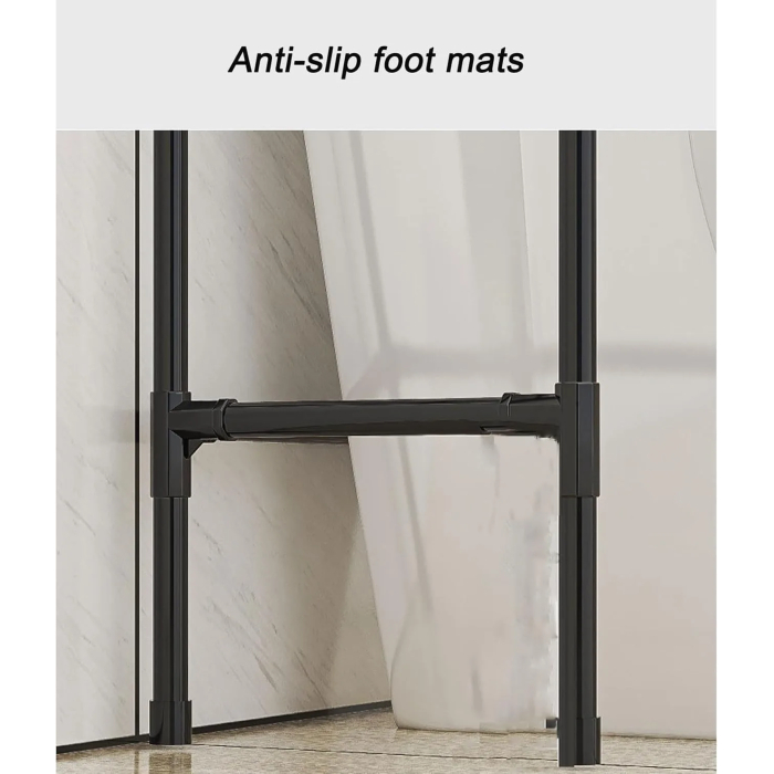 Toilet Racks That Go Over The Toilet White, PP Environmental Protection Material, Black and White, Easy Installation, Stable Freestanding Toilet Rack Storage Shelves - Image 6