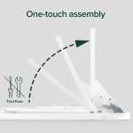 ZINUS SmartBase Tool-Free Assembly Mattress Foundation, 14 Inch Metal Platform Bed Frame, No Box Spring Needed, Sturdy Steel Frame, Underbed Storage, White, Queen - Image 4