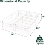 ZINUS SmartBase Tool-Free Assembly Mattress Foundation, 14 Inch Metal Platform Bed Frame, No Box Spring Needed, Sturdy Steel Frame, Underbed Storage, White, Queen - Image 5