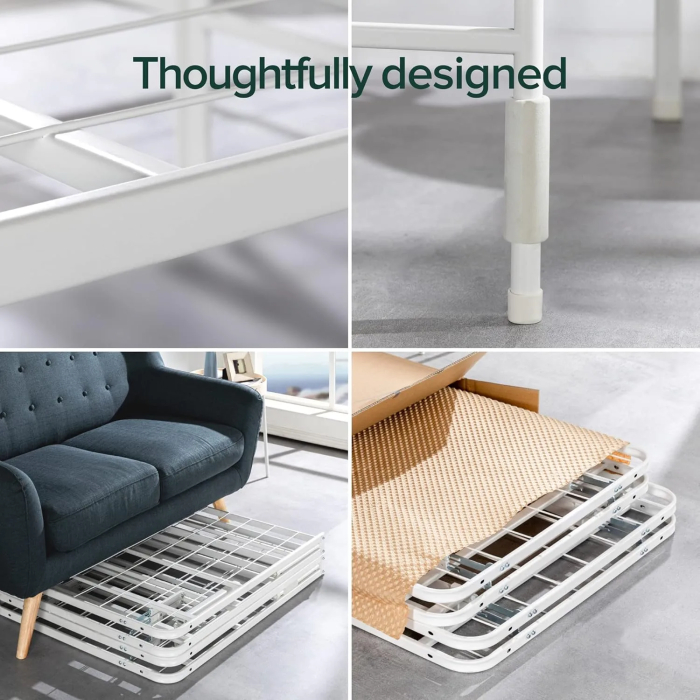 ZINUS SmartBase Tool-Free Assembly Mattress Foundation, 14 Inch Metal Platform Bed Frame, No Box Spring Needed, Sturdy Steel Frame, Underbed Storage, White, Queen - Image 6