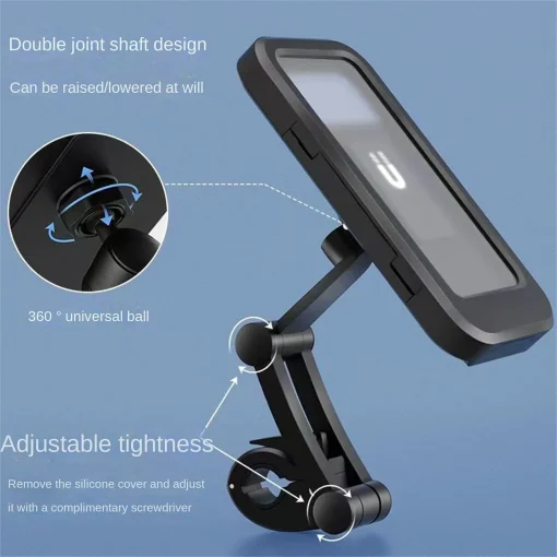Waterproof Motorcycle Phone Holder Vibration Resistant Mount for Mobile Phone Mountain Bike Mount for Cell Phone Phone Models Under 7 Inches - Image 4