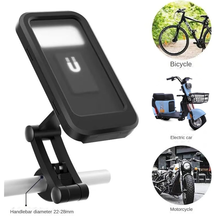 Waterproof Motorcycle Phone Holder Vibration Resistant Mount for Mobile Phone Mountain Bike Mount for Cell Phone Phone Models Under 7 Inches - Image 6