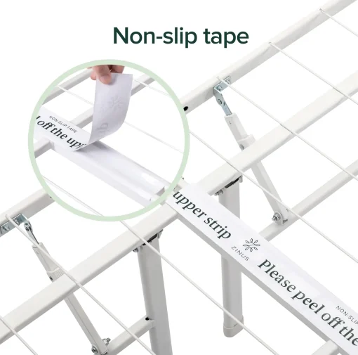 ZINUS SmartBase Tool-Free Assembly Mattress Foundation, 14 Inch Metal Platform Bed Frame, No Box Spring Needed, Sturdy Steel Frame, Underbed Storage, White, Queen - Image 7