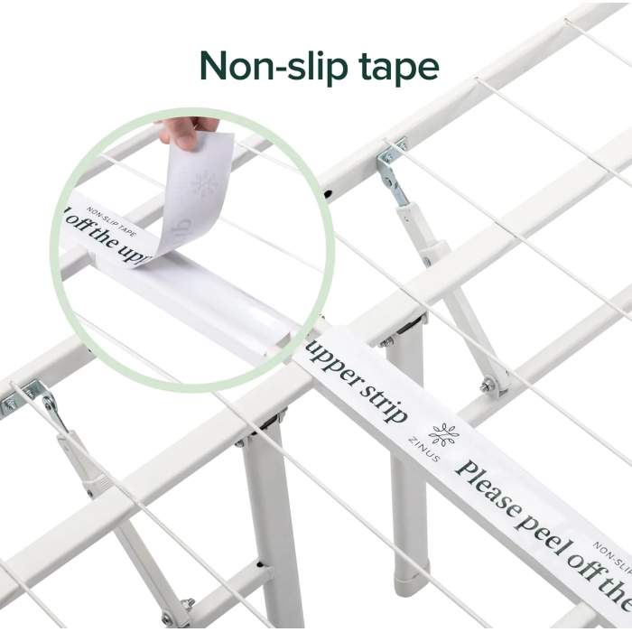 ZINUS SmartBase Tool-Free Assembly Mattress Foundation, 14 Inch Metal Platform Bed Frame, No Box Spring Needed, Sturdy Steel Frame, Underbed Storage, White, Queen - Image 7