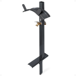 Aqua Joe Steel Garden Hose Stand with Brass Faucet and Quick Install Anchor Base, Gray - Heavy-Duty Standing Tool for Garage, Backyard, and Patio - Outdoor Gardening System Accessories - Image 2