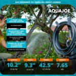 Aqua Joe Steel Garden Hose Stand with Brass Faucet and Quick Install Anchor Base, Gray - Heavy-Duty Standing Tool for Garage, Backyard, and Patio - Outdoor Gardening System Accessories - Image 4