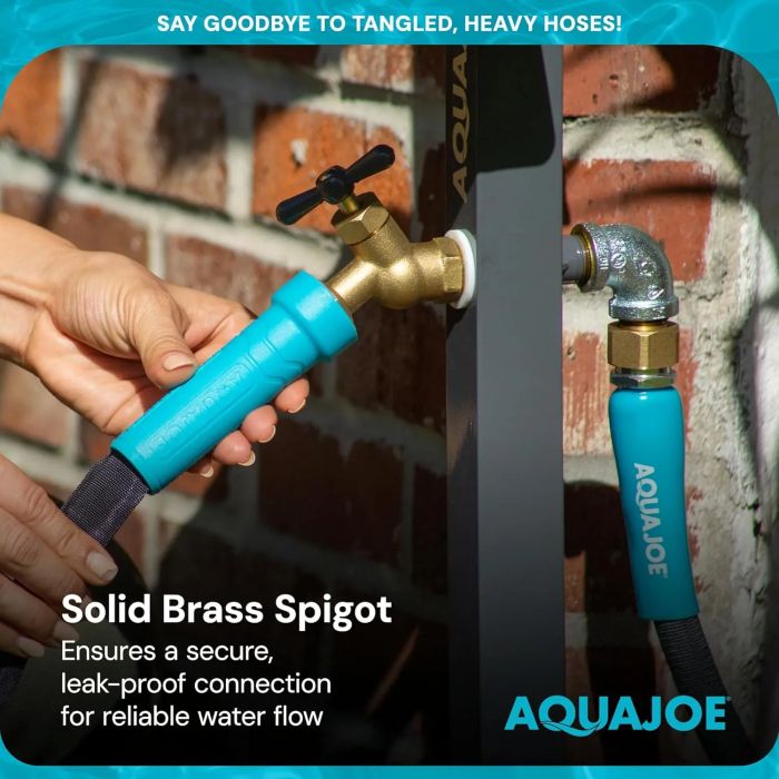 Aqua Joe Steel Garden Hose Stand with Brass Faucet and Quick Install Anchor Base, Gray - Heavy-Duty Standing Tool for Garage, Backyard, and Patio - Outdoor Gardening System Accessories - Image 5