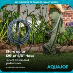 Aqua Joe Steel Garden Hose Stand with Brass Faucet and Quick Install Anchor Base, Gray - Heavy-Duty Standing Tool for Garage, Backyard, and Patio - Outdoor Gardening System Accessories - Image 6
