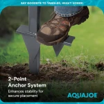 Aqua Joe Steel Garden Hose Stand with Brass Faucet and Quick Install Anchor Base, Gray - Heavy-Duty Standing Tool for Garage, Backyard, and Patio - Outdoor Gardening System Accessories - Image 7