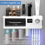 TINS UV Sanitizer Toothbrush for Bathroom, UV Sanitizer Toothbrush Holder, Wall Teeth, Automatic Toothpaste Dispenser, Toothbrush Organizer, USB Charging, 2000 mAh Battery-Green - Image 8