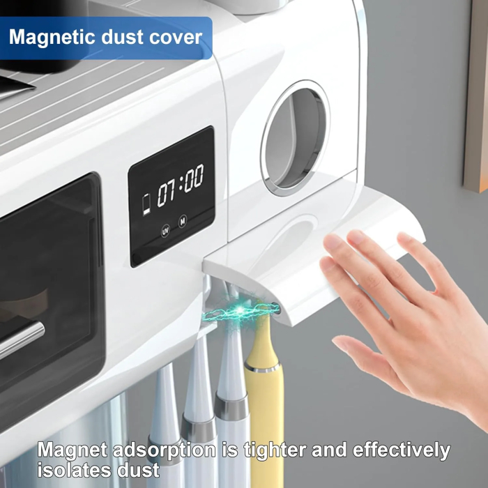 TINS UV Sanitizer Toothbrush for Bathroom, UV Sanitizer Toothbrush Holder, Wall Teeth, Automatic Toothpaste Dispenser, Toothbrush Organizer, USB Charging, 2000 mAh Battery-Green - Image 3