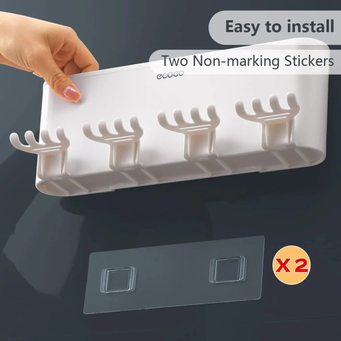 Toothbrush Holder for Bathroom Wall Mounted - Toothbrush Holders - Bathroom Toothbrush Holder Set - Bathroom Organizer Storage Accessories Set for Kids with Magnetic Cup and Toothbrush Organizer Slots - Image 5