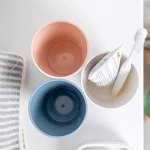 OHELIGO Fancy 3 Cups Anti-dust Toothbrush Holder with Toothpaste Rack Organizer Wall Mount self-Adhesive Magic Sticker Glue in Home Decor for Bathroom washbasin Accessories in Plastic - Image 5