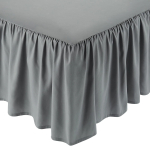 AmazonBasics Ruffled Bed Skirt - King, Dark Grey