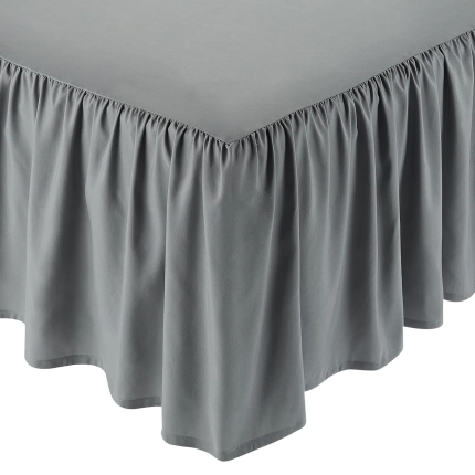 AmazonBasics Ruffled Bed Skirt - King, Dark Grey