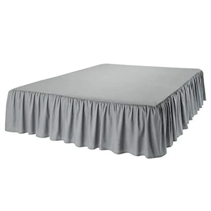 AmazonBasics Ruffled Bed Skirt - King, Dark Grey - Image 2