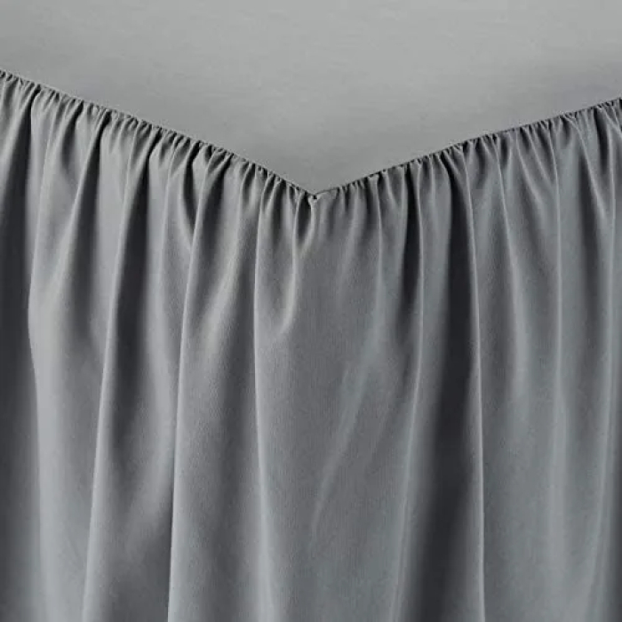 AmazonBasics Ruffled Bed Skirt - King, Dark Grey - Image 3