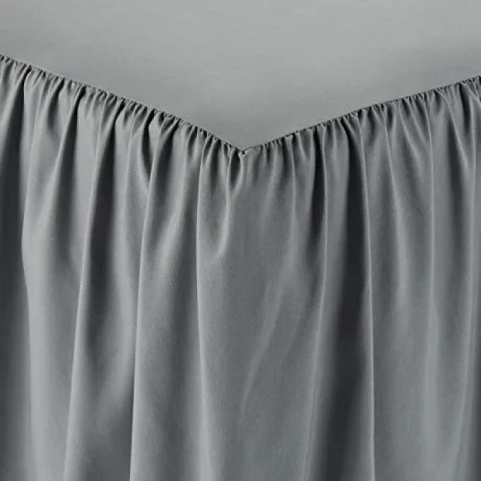 AmazonBasics Ruffled Bed Skirt - King, Dark Grey - Image 3