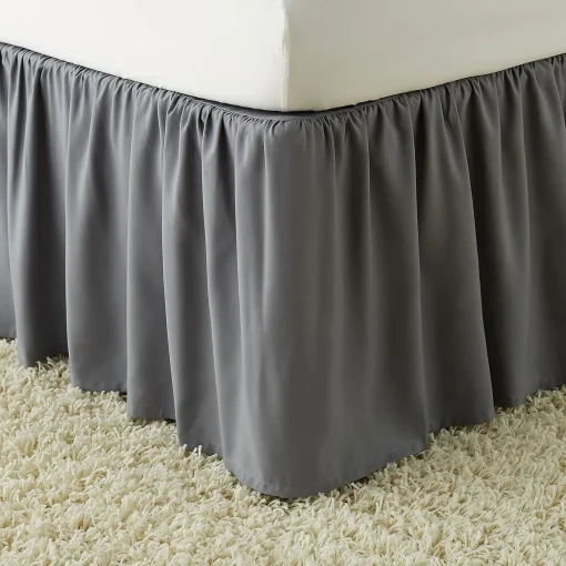 AmazonBasics Ruffled Bed Skirt - King, Dark Grey - Image 5