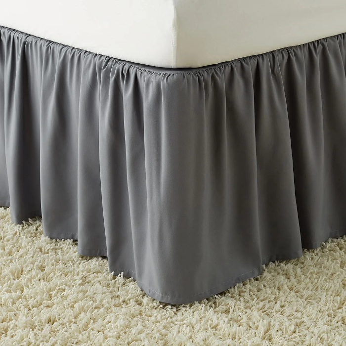 AmazonBasics Ruffled Bed Skirt - King, Dark Grey - Image 5