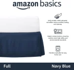 Amazon Basics Lightweight Pleated Bed Skirt, Full, Navy Blue, Soli - Image 3