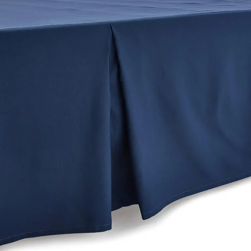 Amazon Basics Lightweight Pleated Bed Skirt, Full, Navy Blue, Soli - Image 4